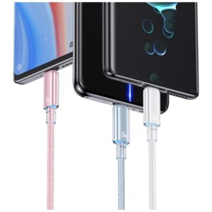 Kabelis USAMS Cloud Series US-SJ658 6A USB-A skirtas USB-C 1,2m rožinės spalvos - Image 5