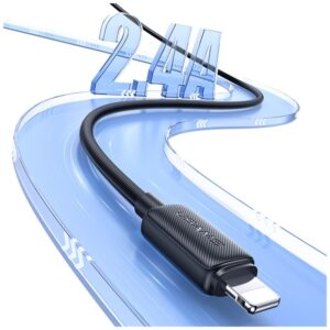 Kabelis USAMS KY Series US-SJ694 2.4A Lightning į USB-A 2m baltos spalvos - Image 4