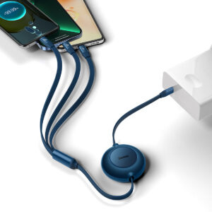 Baseus Kabelis Bright Mirror 2 3 in 1 - Typ C į Micro USB, Lightning, Typ C - 100W 1,1 m (CAMJ010203) mėlynos spalvos - Image 9