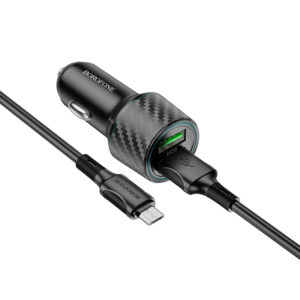 Borofone laidinis įkroviklis BZ21A Brilliant - 2xUSB - QC 3.0 36W su kabeliu USB į Micro USB juodos spalvos - Image 3