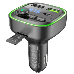 Borofone Transmiter FM BC48 Broad MP3, Bluetooth - 2xUSB + Typ C - QC 3.0 18W juodos spalvos - Image 3
