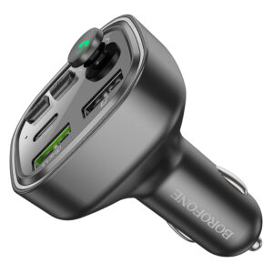 Borofone Transmiter FM BC48 Broad MP3, Bluetooth - 2xUSB + Typ C - QC 3.0 18W juodos spalvos - Image 5