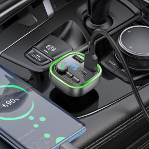 Borofone Transmiter FM BC48 Broad MP3, Bluetooth - 2xUSB + Typ C - QC 3.0 18W juodos spalvos - Image 7