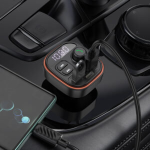 Borofone Transmiter FM BC59 Heroic MP3, Bluetooth - 2xUSB + Typ C - juodos spalvos - Image 6