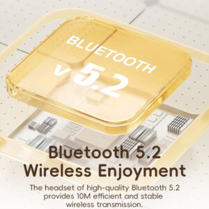 Rock Ausinės su lankeliu ant galvos O3 ANC bluetooth smėlio spalvos - Image 6