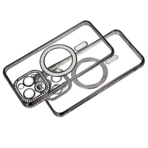 Bling Magsafe dėklas skirtas Apple iPhone 16 Pro violetinės spalvos - Image 5