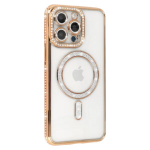 Bling Magsafe dėklas skirtas Apple iPhone 16 Pro geltonos spalvos - Image 2