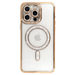 Bling Magsafe dėklas skirtas Apple iPhone 16 Pro geltonos spalvos - Image 3