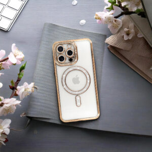 Bling Magsafe dėklas skirtas Apple iPhone 16 Pro geltonos spalvos - Image 6