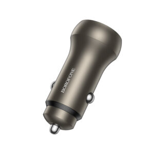 Borofone automobilinis įkroviklis BZ32B Fresh - USB + Typ C - QC 3.0 PD 48W aukso spalvos - Image 2