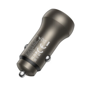 Borofone automobilinis įkroviklis BZ32B Fresh - USB + Typ C - QC 3.0 PD 48W aukso spalvos - Image 3