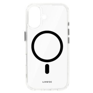 Liavec Glossy Magsafe skaidrus dėklas skirtas Apple iPhone 16 juodos spalvos - Image 5