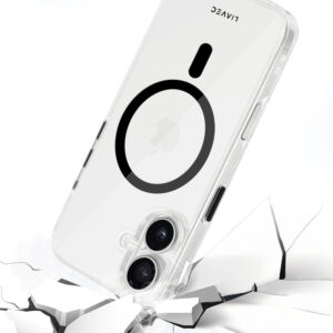 Liavec Glossy Magsafe skaidrus dėklas skirtas Apple iPhone 16 juodos spalvos - Image 7