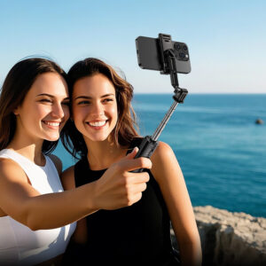 Borofone Selfie Stick BY14 Graceful bluetooth with tripod and remote control juodos spalvos - Image 7