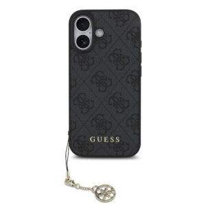Guess 4G Charm dėklas skirtas Apple iPhone 17 Tone on Tone pilkos spalvos