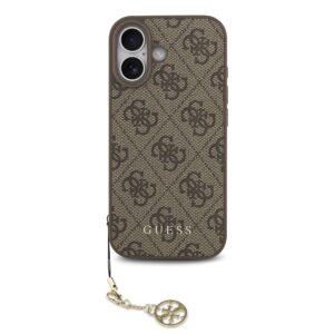 Guess 4G Charm dėklas skirtas Apple iPhone 17 Tone on Tone rudos spalvos