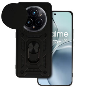 Slide Camera Armor Dėklas skirtas Realme 14 Pro Plus 5G juodos spalvos