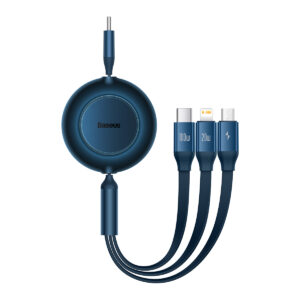 Baseus Kabelis Bright Mirror 2 3 in 1 - Typ C į Micro USB, Lightning, Typ C - 100W 1,1 m (CAMJ010203) mėlynos spalvos - Image 1