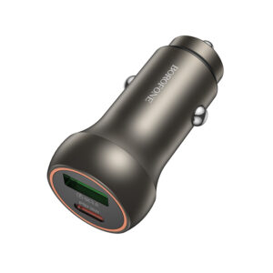 Borofone automobilinis įkroviklis BZ32B Fresh - USB + Typ C - QC 3.0 PD 48W aukso spalvos - Image 1