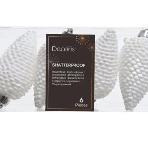 Eglutės žaisliukai Pinecone, 8 cm, plastikas, 6 vnt.