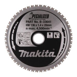 Pjovimo diskas metalui Makita; 136x1,4x20,0 mm; Z50; -15°