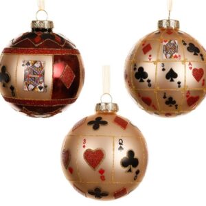 Eglutės žaisliukas Cards, 8 cm, stiklas - Image 1