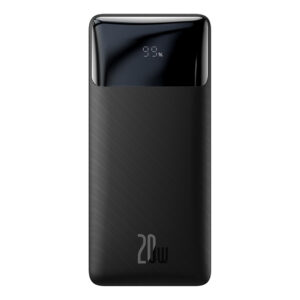 Baseus Bipow Fast Charging Power Bank 10000mAh 20W juodos spalvos (Overseas Edition) + USB-A - Micro USB 0.25m juodos spalvos kabelis (PPBD050301)