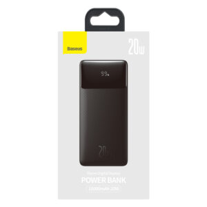 Baseus Bipow Fast Charging Power Bank 10000mAh 20W juodos spalvos (Overseas Edition) + USB-A - Micro USB 0.25m juodos spalvos kabelis (PPBD050301) - Image 5