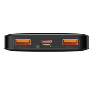 Baseus Bipow Fast Charging Power Bank 10000mAh 20W juodos spalvos (Overseas Edition) + USB-A - Micro USB 0.25m juodos spalvos kabelis (PPBD050301) - Image 4