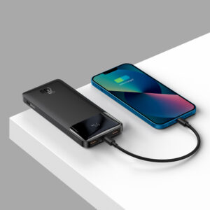 Baseus Bipow Fast Charging Power Bank 10000mAh 20W juodos spalvos (Overseas Edition) + USB-A - Micro USB 0.25m juodos spalvos kabelis (PPBD050301) - Image 8