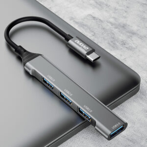 Dudao HUB 4in1 USB-C - 4x USB-A (3 x USB2.0 / USB3.0) 6.3cm juodos spalvos (A16T) - Image 2