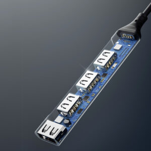 Dudao HUB 4in1 USB-C - 4x USB-A (3 x USB2.0 / USB3.0) 6.3cm juodos spalvos (A16T) - Image 7