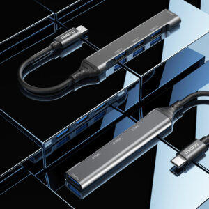 Dudao HUB 4in1 USB-C - 4x USB-A (3 x USB2.0 / USB3.0) 6.3cm juodos spalvos (A16T) - Image 9