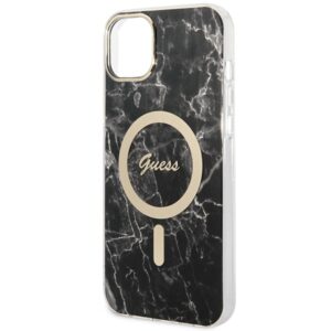 Set Guess GUBPP14SHMEACSK dėklas+ Charger Apple iPhone 14 6.1" juodos spalvos hard dėklas Marble MagSafe - Image 6