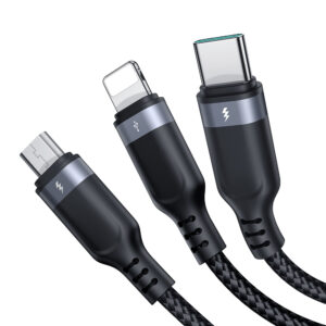 Joyroom Multi-Use Series S-A18 3in1 USB-A - Lightning / USB-C / micro USB kabelis 0.3m - juodos spalvos - Image 3