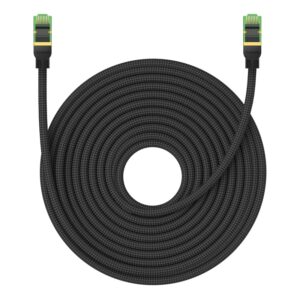 Baseus fast RJ45 cat. tinklo kabelis 8 40Gbps 20m pintas juodos spalvos