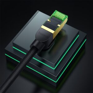 Baseus fast RJ45 cat. tinklo kabelis 8 40Gbps 20m pintas juodos spalvos - Image 9