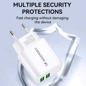 Wozinsky CUWCW 2.4A 2 x USB-A laidinis įkroviklis - baltos spalvos - Image 7