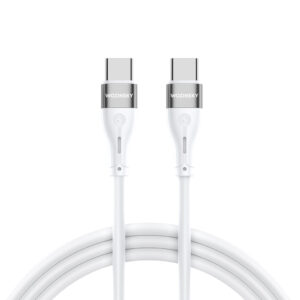 Wozinsky WSTCC2 USB-C / USB-C PD 65W kabelis 2 m - baltos spalvos