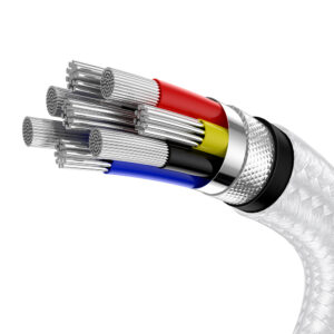 Baseus Cafule Series Metal Data USB-C / USB-C PD QC SCP 100W 5A 1 m kabelis - baltos spalvos - Image 5