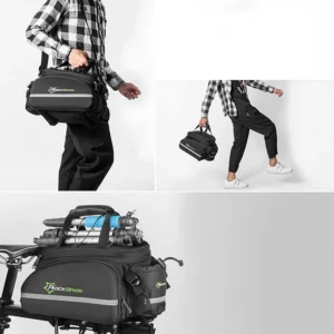 Rockbros A6-03BK krepšys dviračiui for trunk 35 l with fold-out pockets - juodos spalvos - Image 6