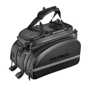 Rockbros A6-6 krepšys dviračiui for trunk, 35 l, with fold-out pockets - juodos spalvos