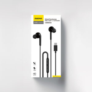 Dudao X3C+ laidinės USB-C į ausis įkišamos ausinės 1.2m - juodos spalvos - Image 2