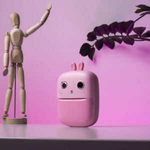 Mini terminis lipdukų spausdintuvas vaikams su kamera - rožinės spalvos - Image 5