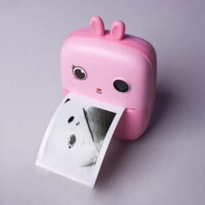 Mini terminis lipdukų spausdintuvas vaikams su kamera - rožinės spalvos - Image 6