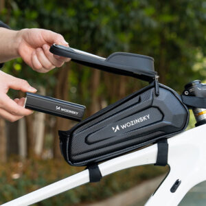 Wozinsky bicycle bag for the frame, armored, with a phone pocket, 1.7 l - juodos spalvos - Image 4