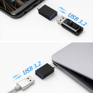 Wozinsky W10GY1S USB-C - USB-A 3.2 10Gb/s Adapter - juodos spalvos - Image 9