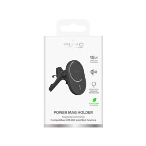 Puro Car Holder with Qi2 Charger, MagSafe Compatible - juodos spalvos - Image 3