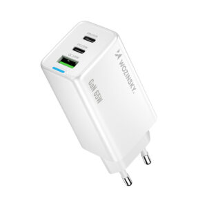 Wozinsky GaN 65W Charger su 2xUSB-C USB Ports su 65W CC kabelis - baltos spalvos - Image 2