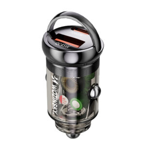 Wozinsky 65W automobilinis įkroviklis USB-C PD 65W / USB-A 45W QC 3.0 - juodos spalvos